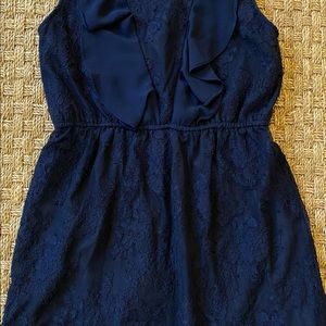 Girls navy dress with beautiful lace detail. Size 18 (fits more like 14/16)